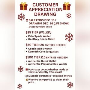 🎁 Customer Appreciation Drawing  LOOK AT ALL FLYERS & PICS